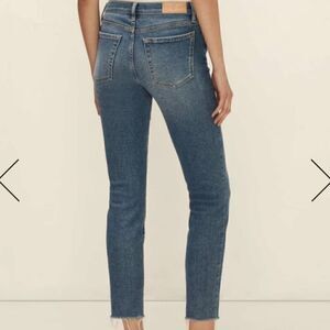 7FAM Roxy Skinny Jeans Cut Hem Low Rise Blue Women's 26